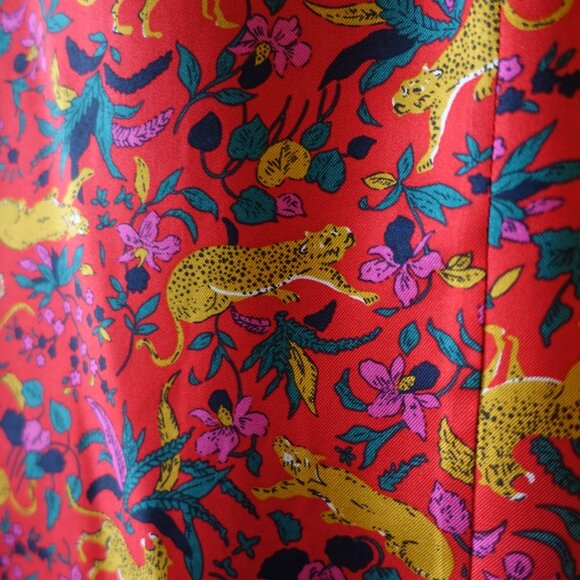 J. Crew #AE627 Collection Silk Twill Button Up Jungle Cat Print Shirt 0 2 XS - Picture 13 of 16